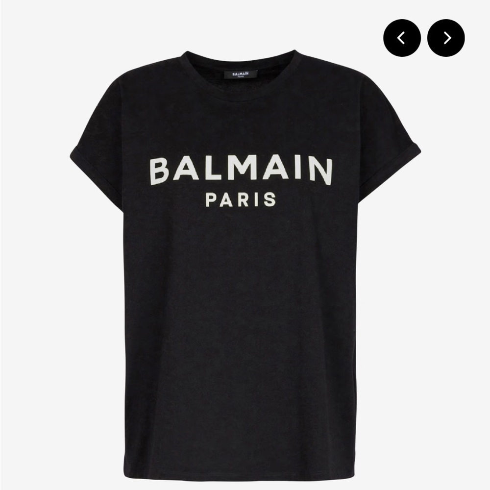 Eco-designed cotton T-shirt with Balmain logo print